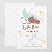 Droomy Little Beer Cloud & Star Baby 1st Verjaarda Kaart (Voorkant / Achterkant)