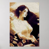 Droomy Meisje Portret Poster Wandkunst (Voorkant)