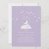 Droomy Starry Sky Moon en Stars Baby shower Kaart (Voorkant)