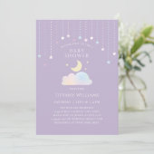 Droomy Starry Sky Moon en Stars Baby shower Kaart (Staand voorkant)