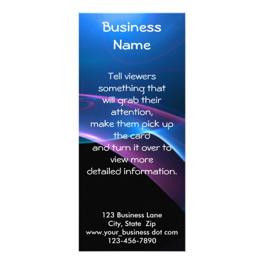 Droomzige Paarse en Blauwe Sweep Reclamekaart (Voorkant)