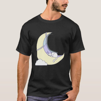 Droomzoete Kat: Minimalistische Slaapkat T-shirt
