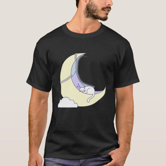 Droomzoete Kat: Minimalistische Slaapkat T-shirt (Voorkant)