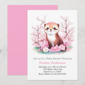 Droomzuchtige Waterverf Otter Meisje Baby Shower Kaart (Voorkant / Achterkant)