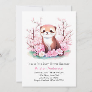 Droomzuchtige Waterverf Otter Meisje Baby Shower Kaart