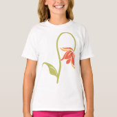 Drooping Bloem Meisjes T-shirt (Voorkant)