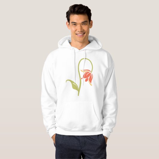 Drooping Flower Mannen Hoodie (Voorkant volledig)