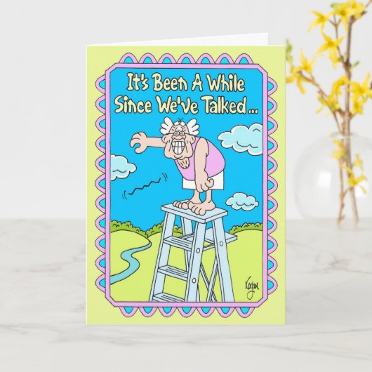 DROP A LINE Birthday Kaart (Gele Bloem)