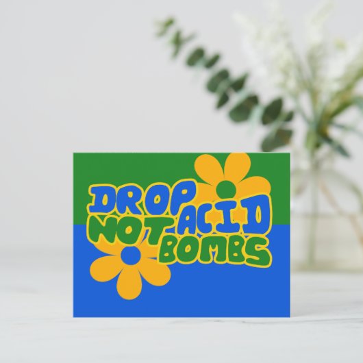 Drop acid niet bommen briefkaart (Staand voorkant)