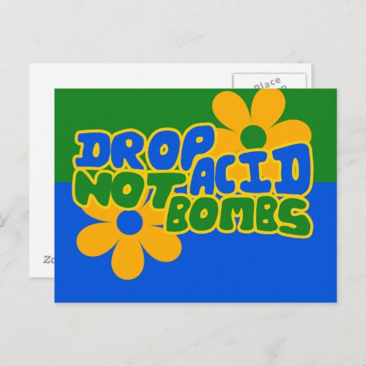 Drop acid niet bommen briefkaart (Voorkant / Achterkant)