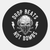 Drop Beats bombardeert DJ niet tegen War for Peace Ronde Sticker (Voorkant)