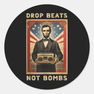 Drop Beats bombardeert niet de anti-oorlog Abraham Ronde Sticker