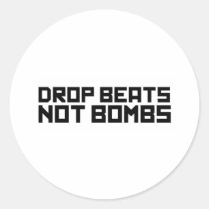 Drop Beats Niet Bommen 3 Ronde Sticker
