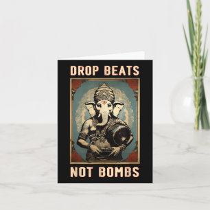 Drop Beats niet bommen anti-oorlog Ganesha Ganapat Kaart