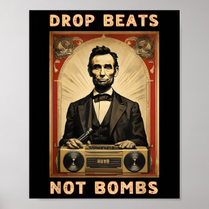 Drop Beats niet bommen anti-oorlog Poster