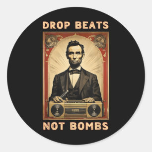 Drop Beats niet bommen anti-oorlog Ronde Sticker