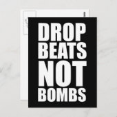 Drop Beats not Bombs Briefkaart (Voorkant / Achterkant)