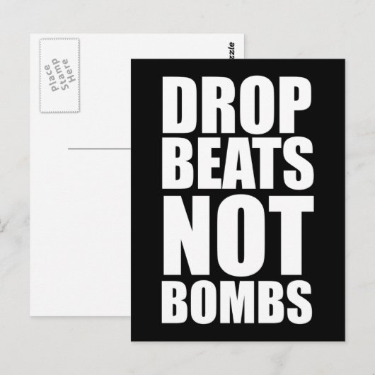 Drop Beats not Bombs Briefkaart (Voorkant / Achterkant)