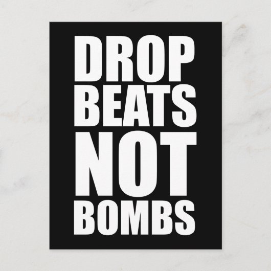 Drop Beats not Bombs Briefkaart (Voorkant)