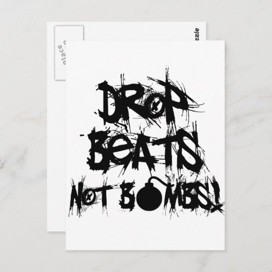 Drop Beats not Bombs Briefkaart (Voorkant / Achterkant)