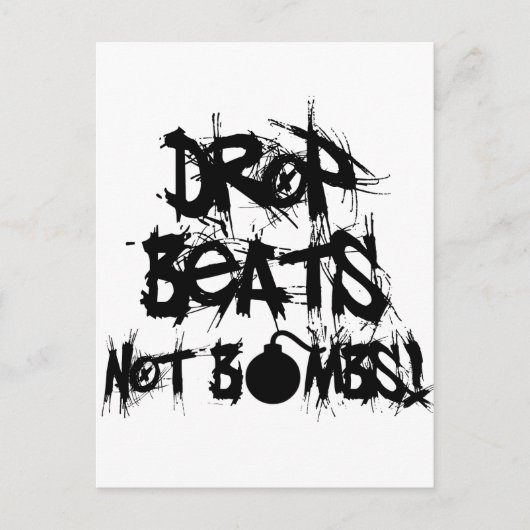 Drop Beats not Bombs Briefkaart (Voorkant)