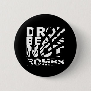 Drop beats not Bombs Explosion Ronde Button 5,7 Cm