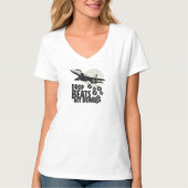 Drop Beats Not Bombs: Fighter Jet Vinyl T-shirt (Voorkant)