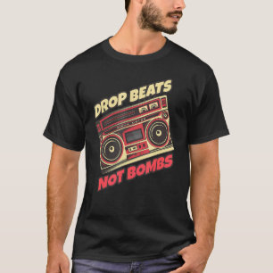 Drop Beats Not Bombs Muzikant Stereo T-shirt