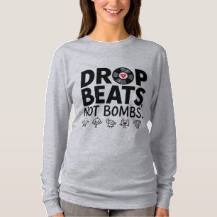 Drop Beats Not Bombs Schattigee mascotte T-shirt
