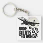 Drop Beats Not Bombs straaljager Vinyl Sleutelhanger (voorkant)