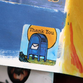 Drop Box Mail Illustratie Vierkante Sticker