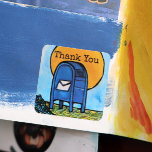 Drop Box Mail Illustratie Vierkante Sticker