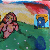 Drop Box Mail Illustratie Vierkante Sticker