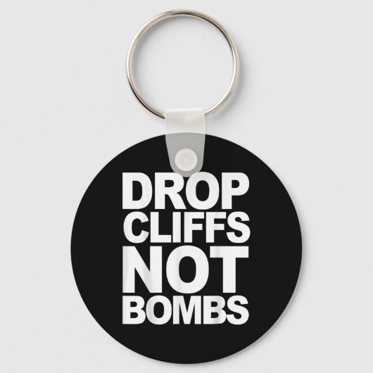 Drop Cliffs Not Bombs Ski Snowboard MTB Anti-War P Sleutelhanger (Voorkant)