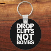 Drop Cliffs Not Bombs Ski Snowboard MTB Anti-War P Sleutelhanger (Voorkant)