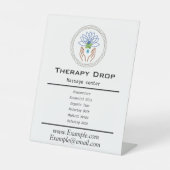Drop Healing Logo Massagetherapie Hand Lotus Relax Reclamebord Met Voetstuk (Voorkant)