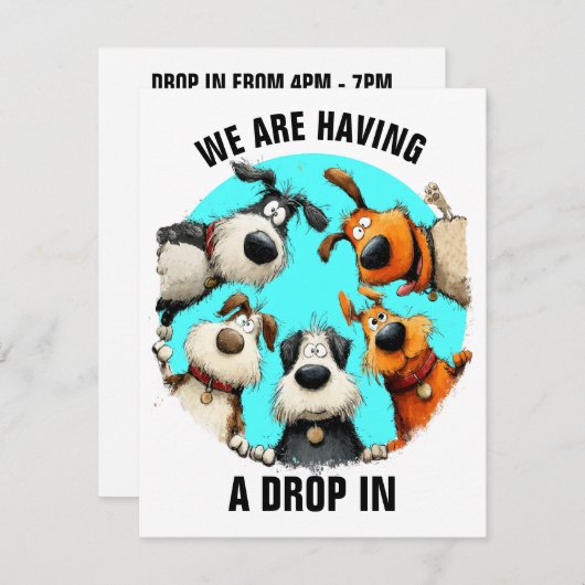 DROP IN ALLE GELEGENHEDEN OF VAKANTIES FEESTDAGENKAART (Voorkant / Achterkant)