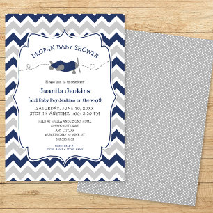 Drop-in boy baby shower / open huis Uitnodiging