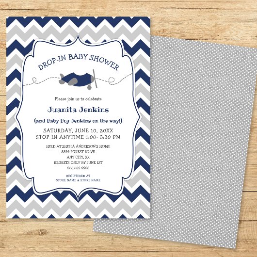 Drop-in boy baby shower / open huis Uitnodiging