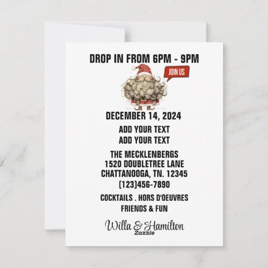 DROP IN Flat Holiday Kaart (Achterkant)