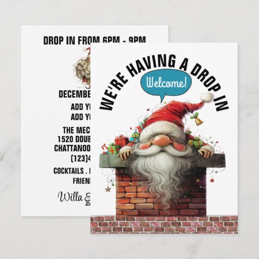 DROP IN Flat Holiday Kaart (Voorkant / Achterkant)