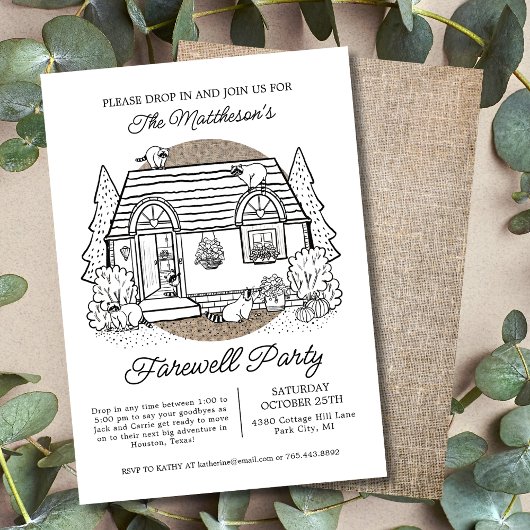 Drop in Grappig wasbeer huis afscheidsfeest Kaart