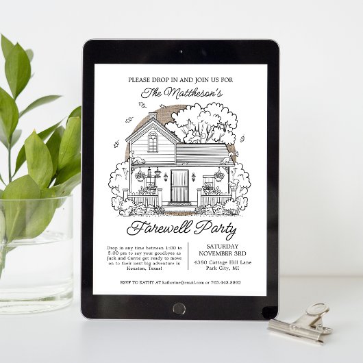 Drop in Herfst House Afscheidsfeest Kaart