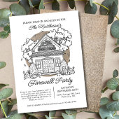 Drop in Schattige Fox House Afscheidsfeest Kaart