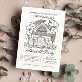 Drop in Schattige Fox House Afscheidsfeest Kaart