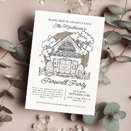 Drop in Schattige Fox House Afscheidsfeest Kaart