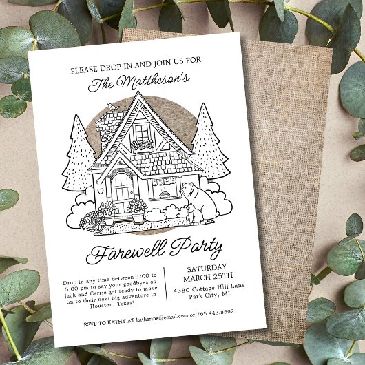 Drop In Schattigee Beren Huis Afscheidsfeest Kaart