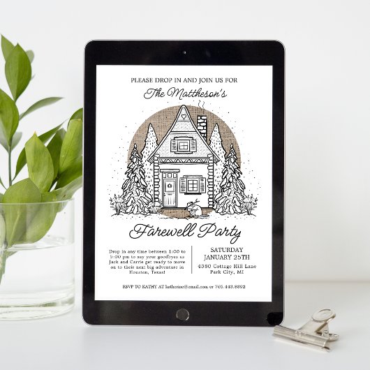 Drop in stop door de winter afscheidsfeest kaart