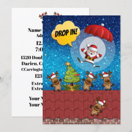 DROP IN Versie 2 geen cocktail Kerstuitnodiging Kaart