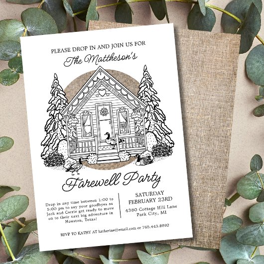 Drop In Winter Ganzen Afscheidsfeest Kaart